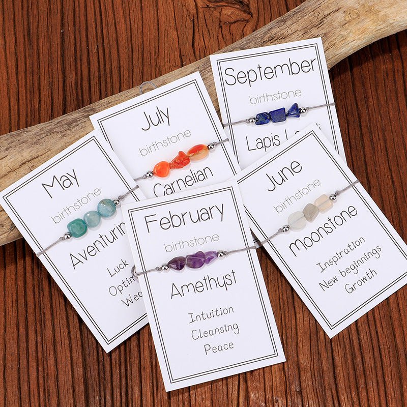 Birthstone Bracelet - Woven Band - Treasured Forever