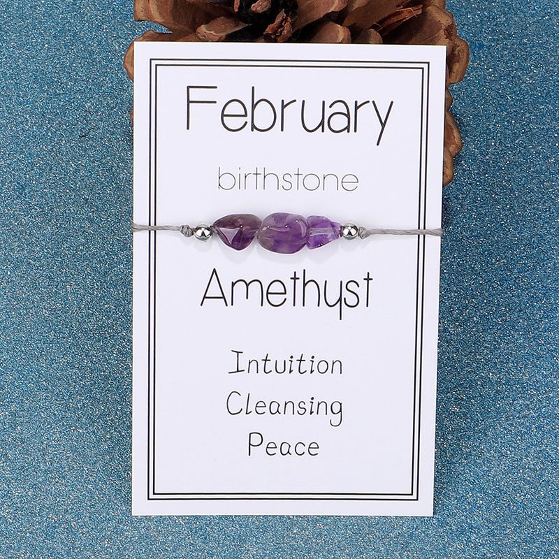 Birthstone Bracelet - Woven Band - Treasured Forever