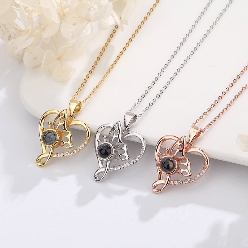 Butterfly Personalised Photo Necklace - 925 Sterling Silver - Treasured Forever