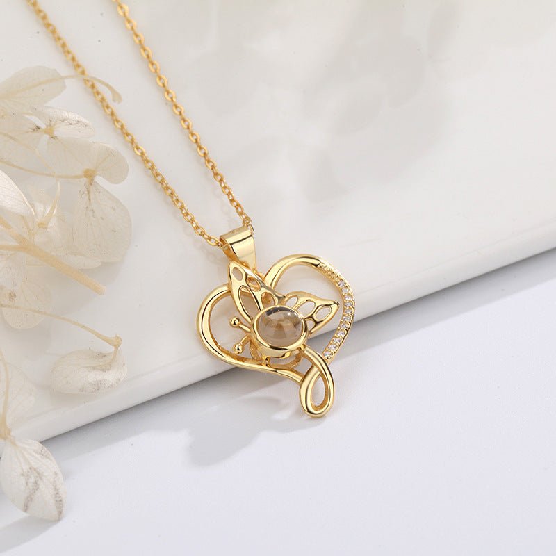 Butterfly Personalised Photo Necklace - 925 Sterling Silver - Treasured Forever