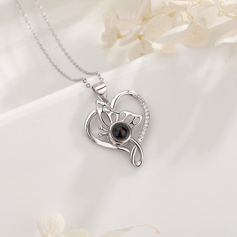 Butterfly Personalised Photo Necklace - 925 Sterling Silver - Treasured Forever