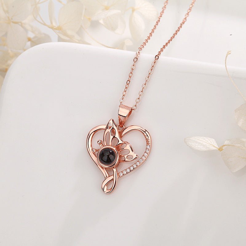 Butterfly Personalised Photo Necklace - 925 Sterling Silver - Treasured Forever
