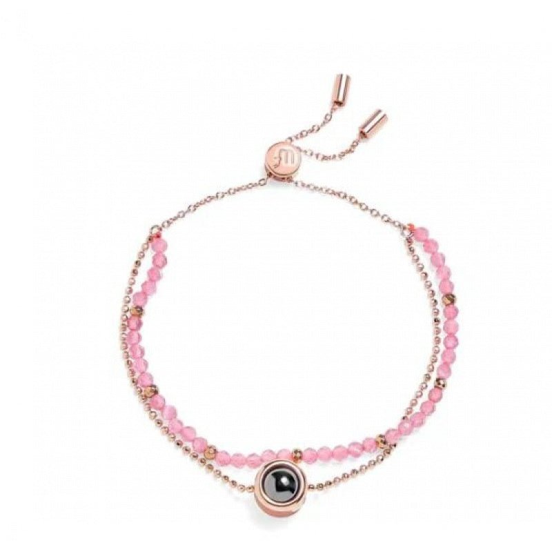 Crystal Personalised Photo Bracelet - Beaded band - Treasured Forever