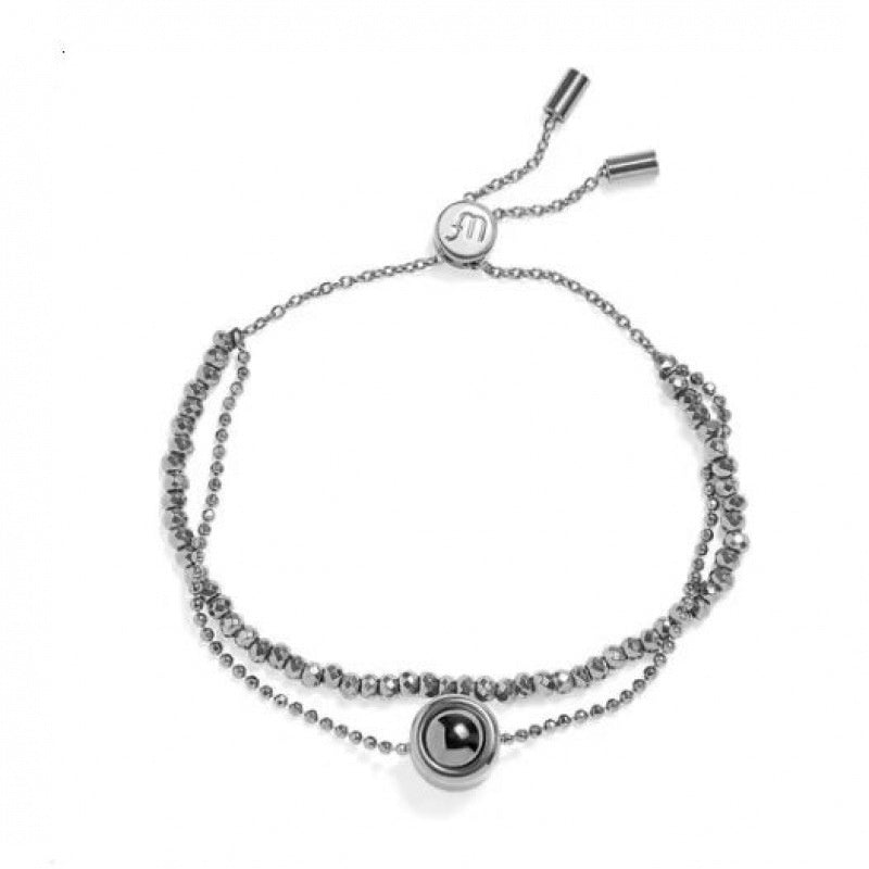 Crystal Personalised Photo Bracelet - Beaded band - Treasured Forever