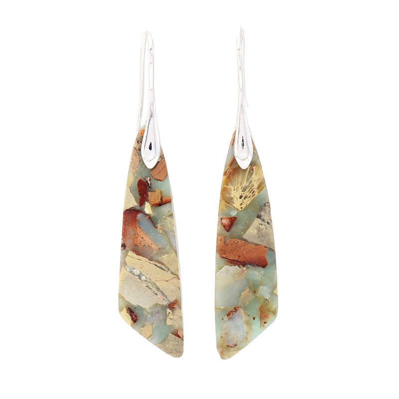 Emperor Stone Geometric Pendant Earrings - Treasured Forever