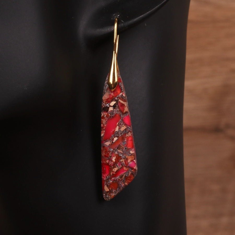 Emperor Stone Geometric Pendant Earrings - Treasured Forever