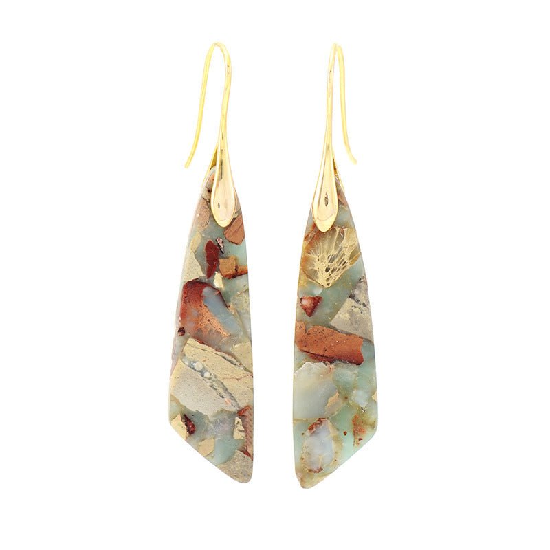 Emperor Stone Geometric Pendant Earrings - Treasured Forever