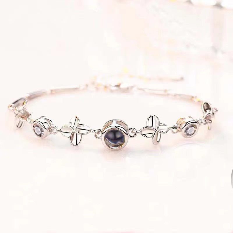 Frangipani Personalised Photo Bracelet - 925 Sterling Silver - Treasured Forever