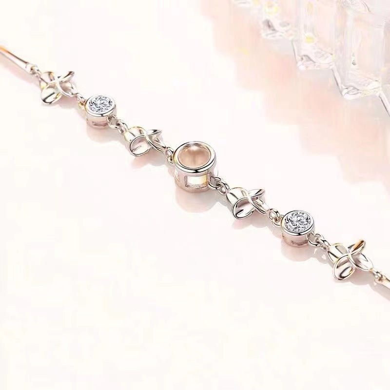 Frangipani Personalised Photo Bracelet - 925 Sterling Silver - Treasured Forever