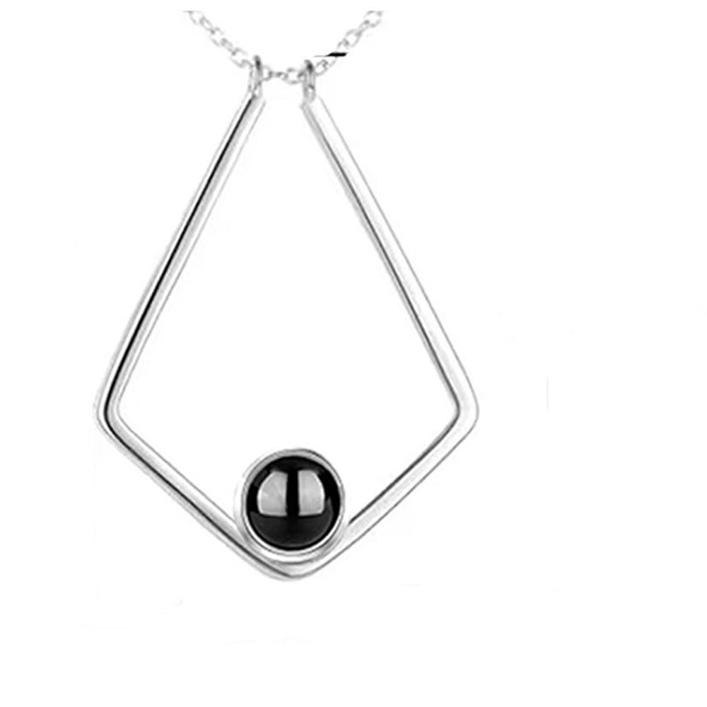 Geometric Personalised Photo Necklace - Stainless Steel - Treasured Forever