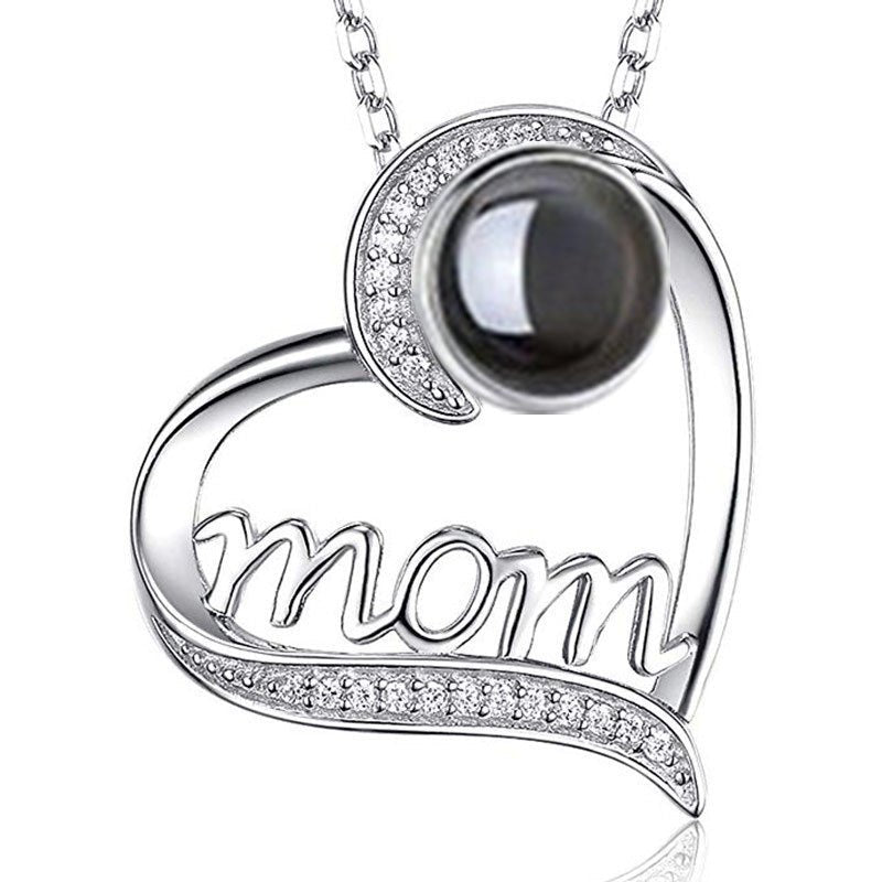 Heart Shaped Personalised Photo MOM Necklace - Titanium Steel - Treasured Forever