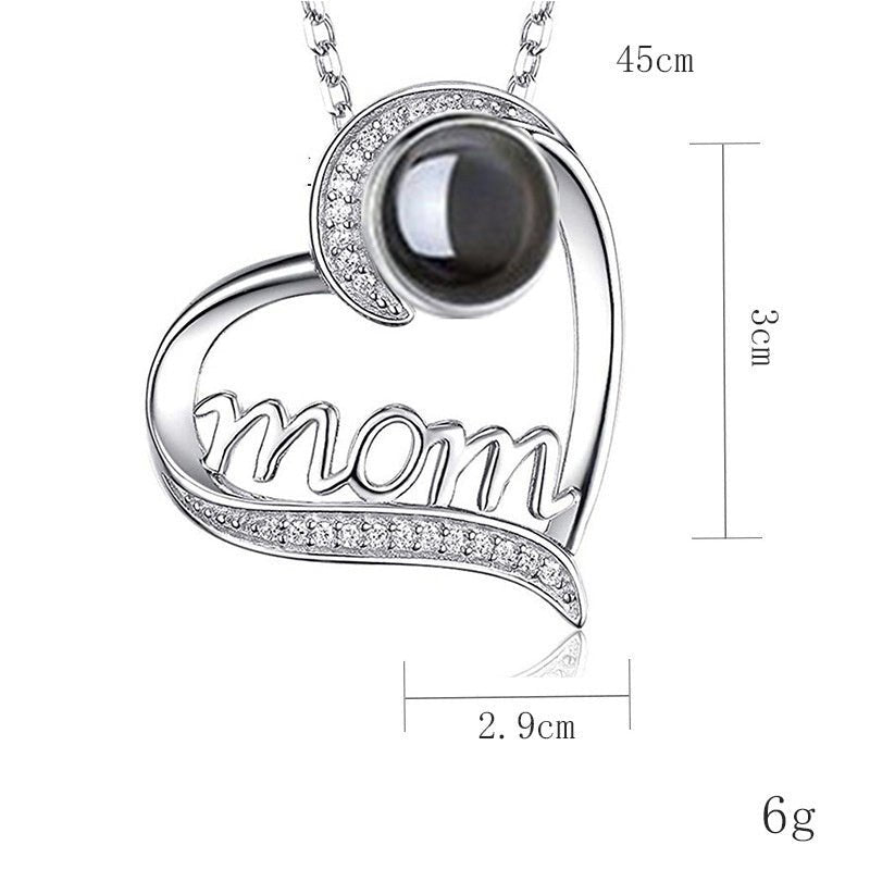 Heart Shaped Personalised Photo MOM Necklace - Titanium Steel - Treasured Forever