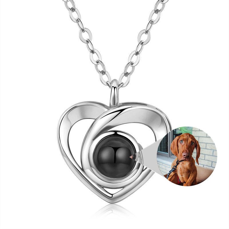 Heart Shaped Personalised Photo Necklace - 925 Sterling Silver - Treasured Forever