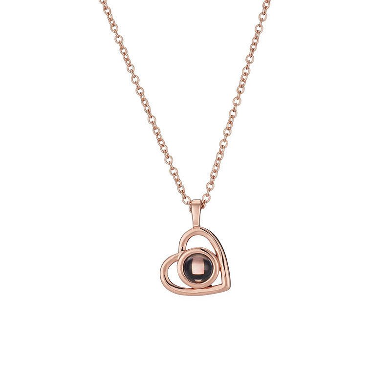 Heart Shaped Personalised Photo Necklace - Titanium Steel - Treasured Forever