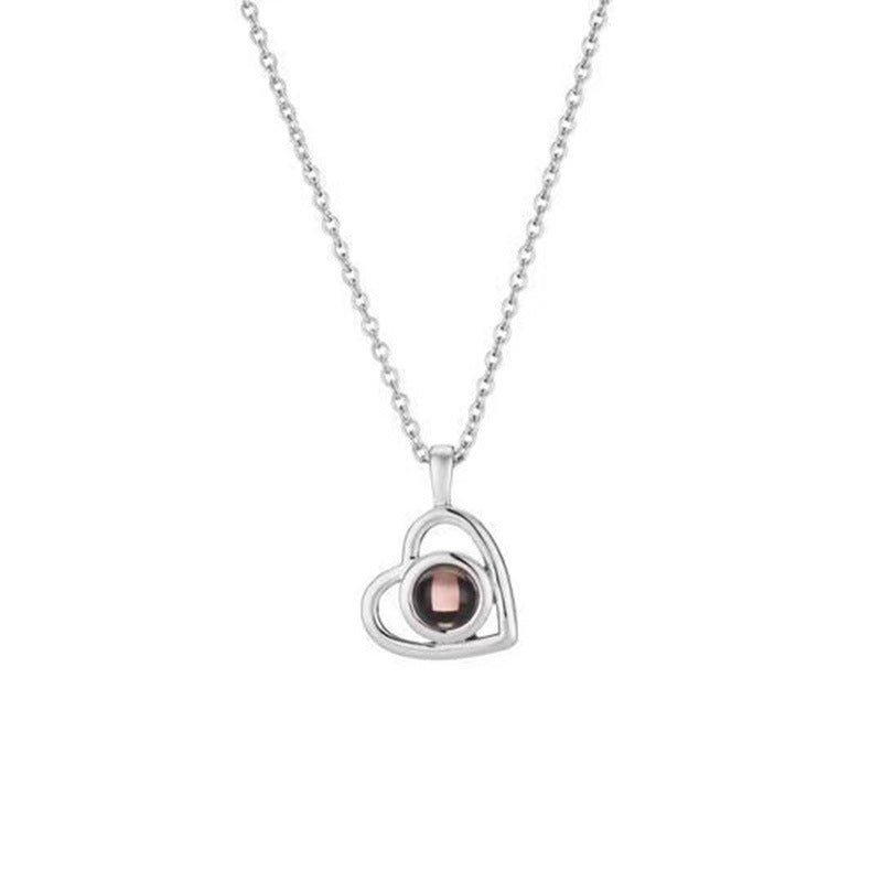 Heart Shaped Personalised Photo Necklace - Titanium Steel - Treasured Forever