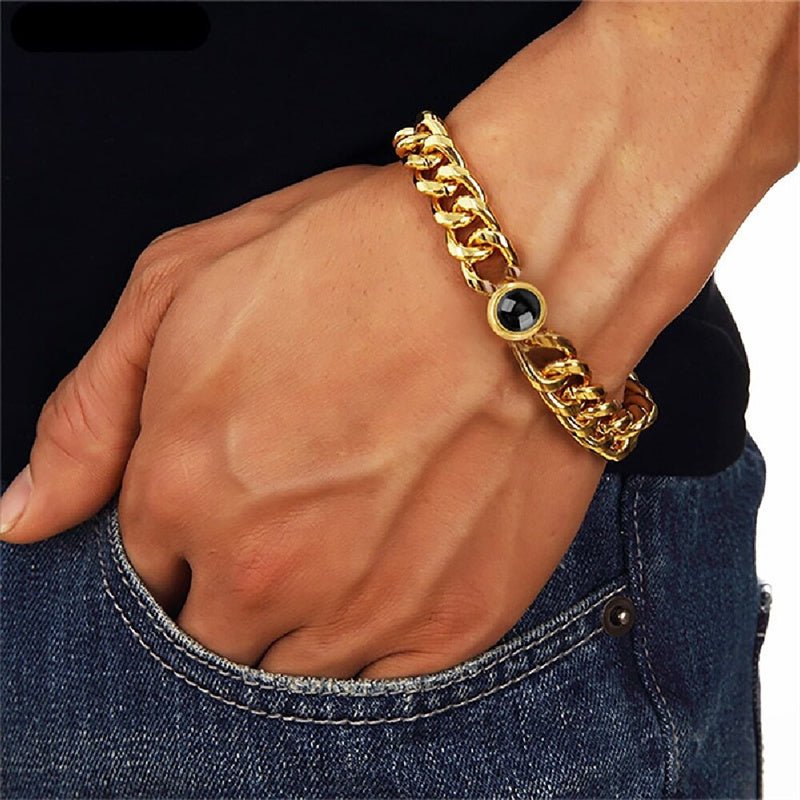 Men & Women Personalised Photo Bracelet - Titanium Steel - Treasured Forever