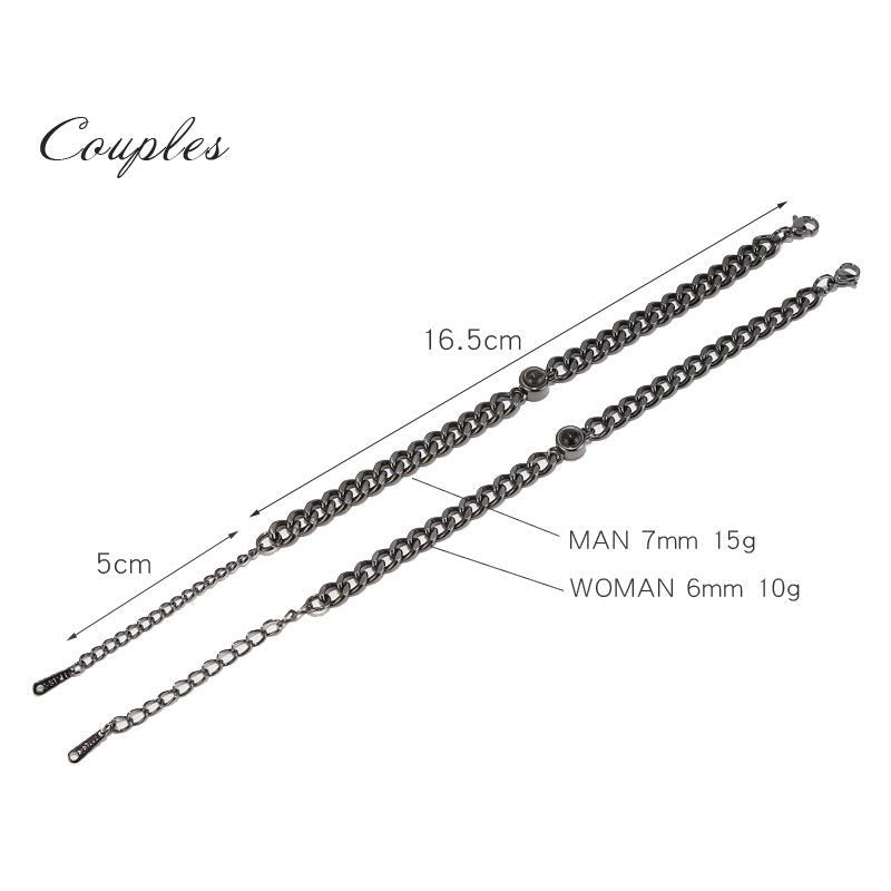 Men & Women Personalised Photo Bracelet - Titanium Steel - Treasured Forever
