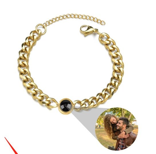 Men & Women Personalised Photo Bracelet - Titanium Steel - Treasured Forever