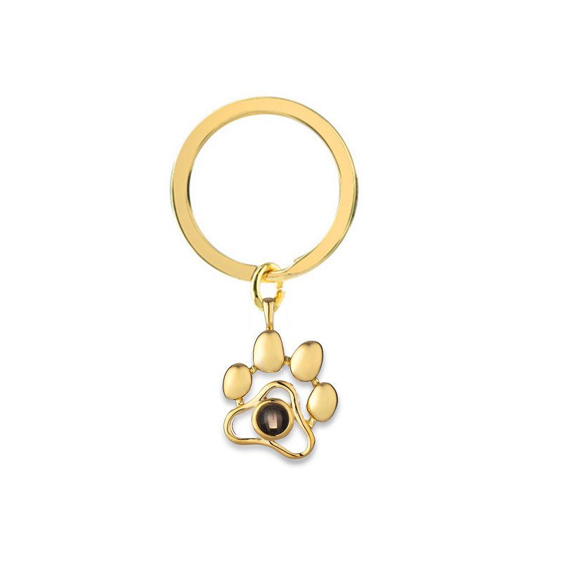 Paw Print Personalised Photo Keyring - 925 Sterling Silver - Treasured Forever