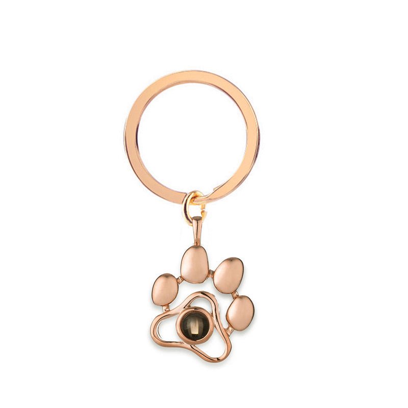 Paw Print Personalised Photo Keyring - 925 Sterling Silver - Treasured Forever