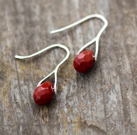 Red Jasper Natural Stone Earrings - Treasured Forever