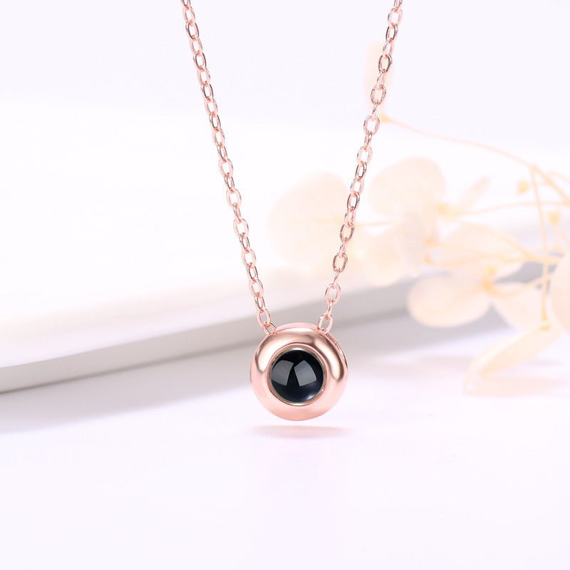 Simple Round Personalised Photo Necklace - 925 Sterling Silver - Treasured Forever
