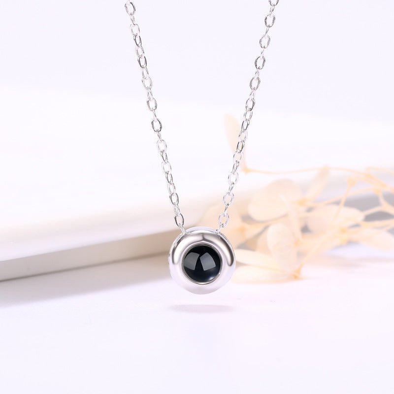 Simple Round Personalised Photo Necklace - 925 Sterling Silver - Treasured Forever