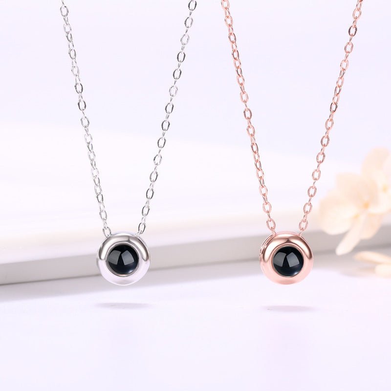 Simple Round Personalised Photo Necklace - 925 Sterling Silver - Treasured Forever