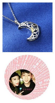 Sun & Moon Personalised Photo Necklace - 925 Sterling Silver - Treasured Forever