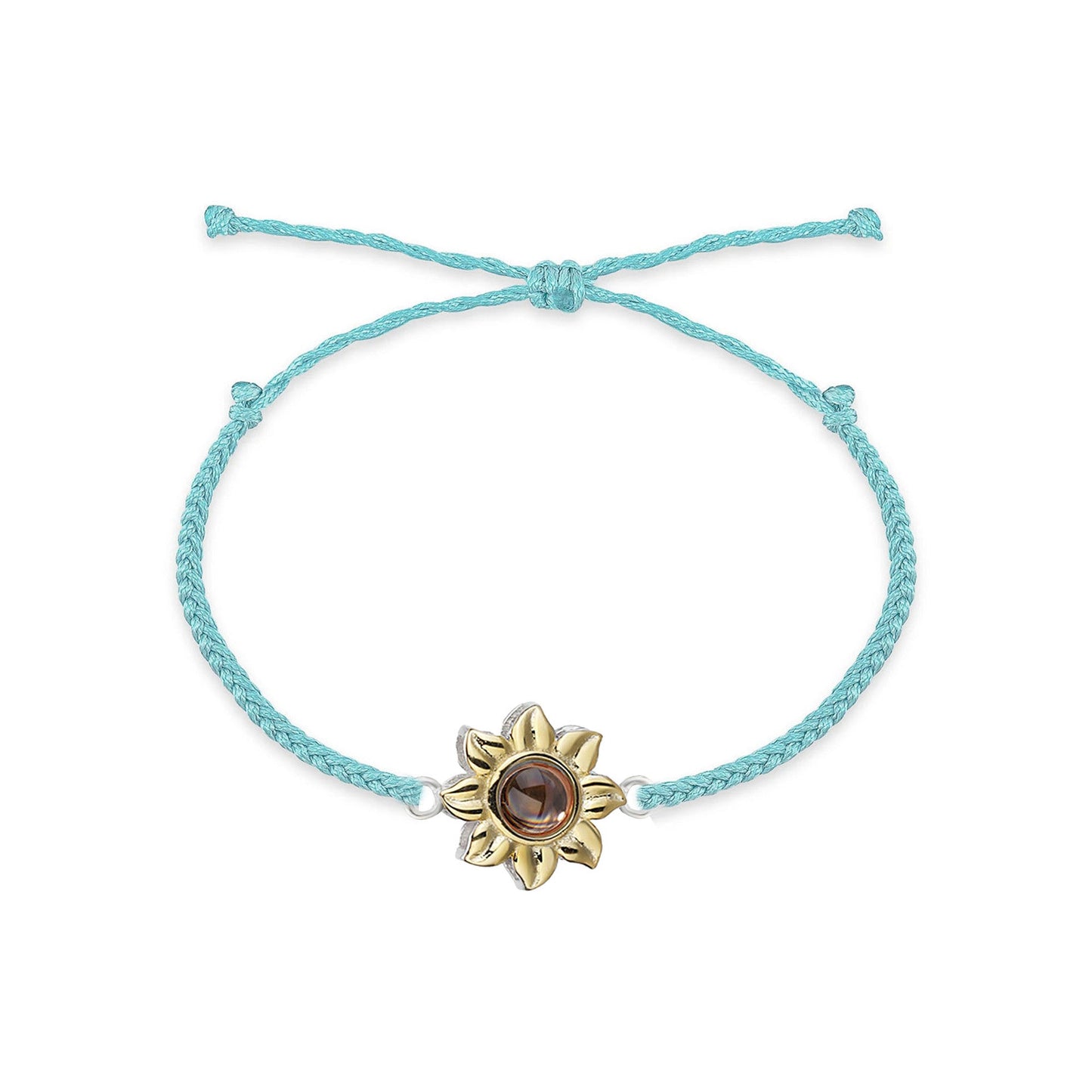 Sunflower Personalised Photo Bracelet - 925 Sterling Silver - Treasured Forever