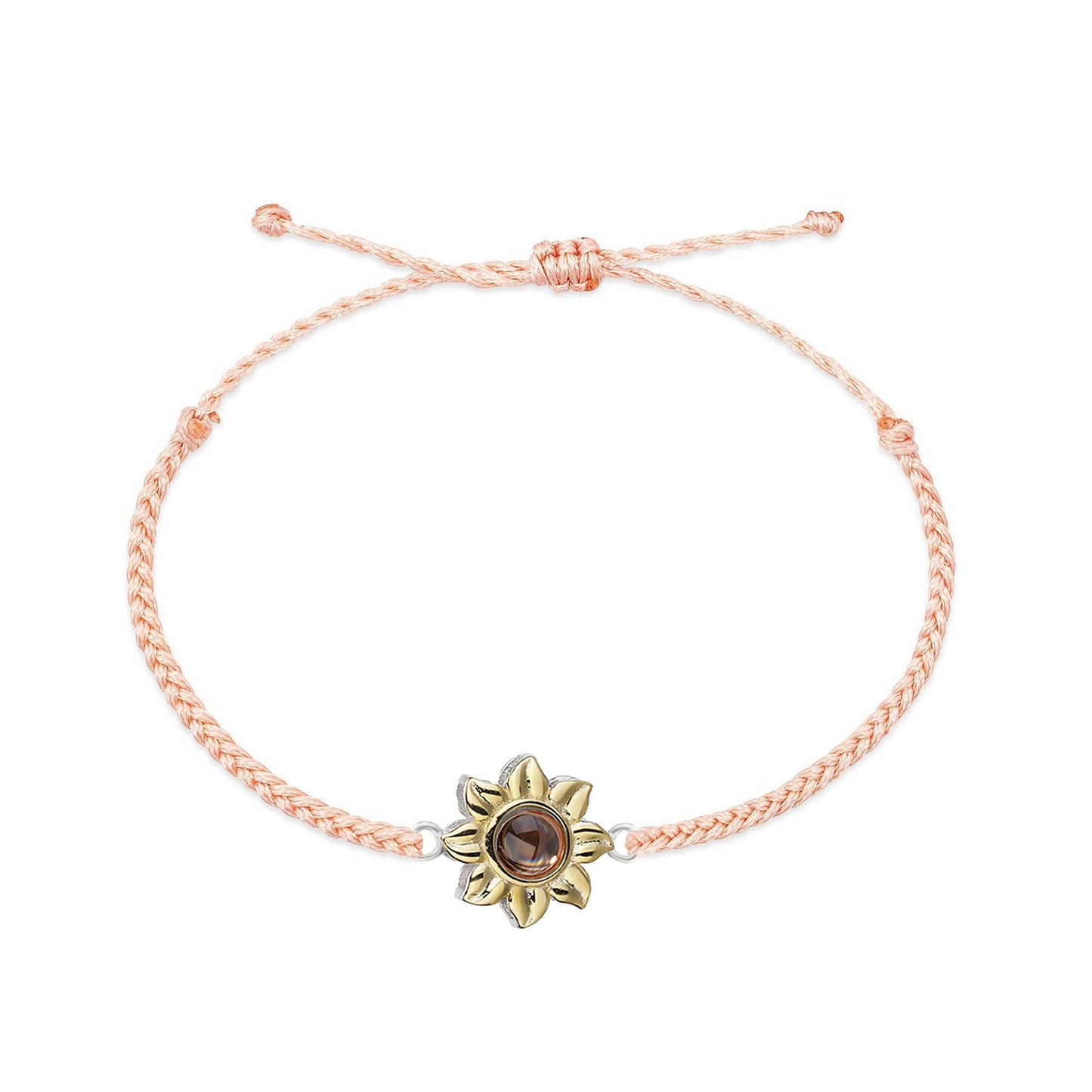 Sunflower Personalised Photo Bracelet - 925 Sterling Silver - Treasured Forever