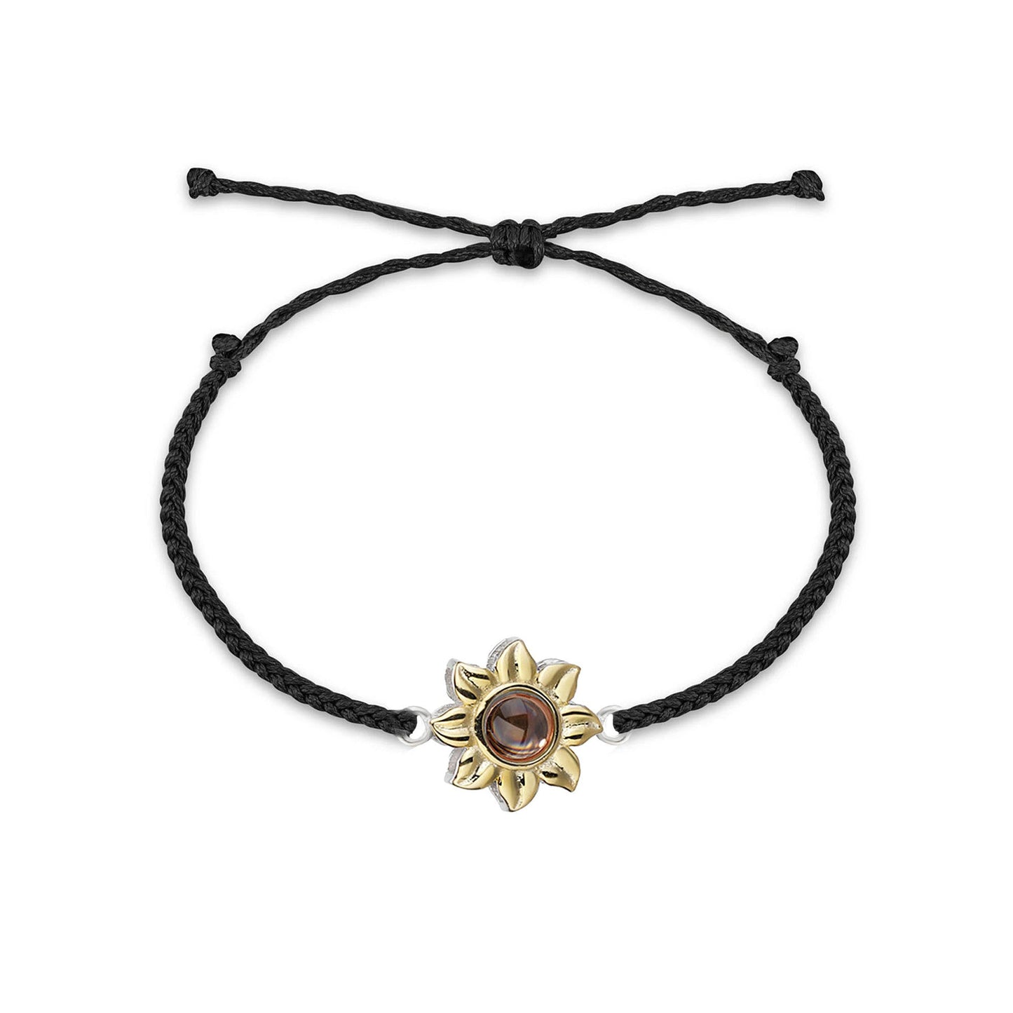 Sunflower Personalised Photo Bracelet - 925 Sterling Silver - Treasured Forever