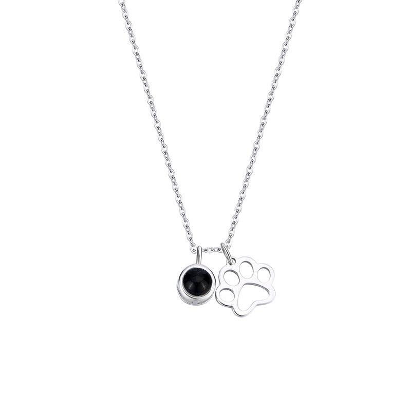 Paw Print Personalised Photo Necklace - 925 Sterling Silver