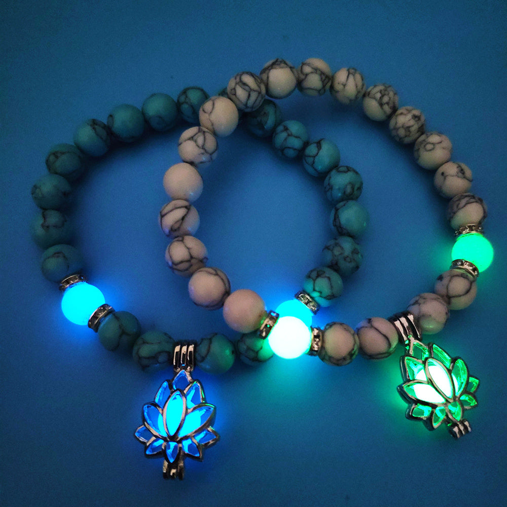 Lotus Luminous Natural Stone Bracelet