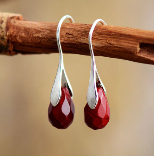 Red Jasper Natural Stone Earrings