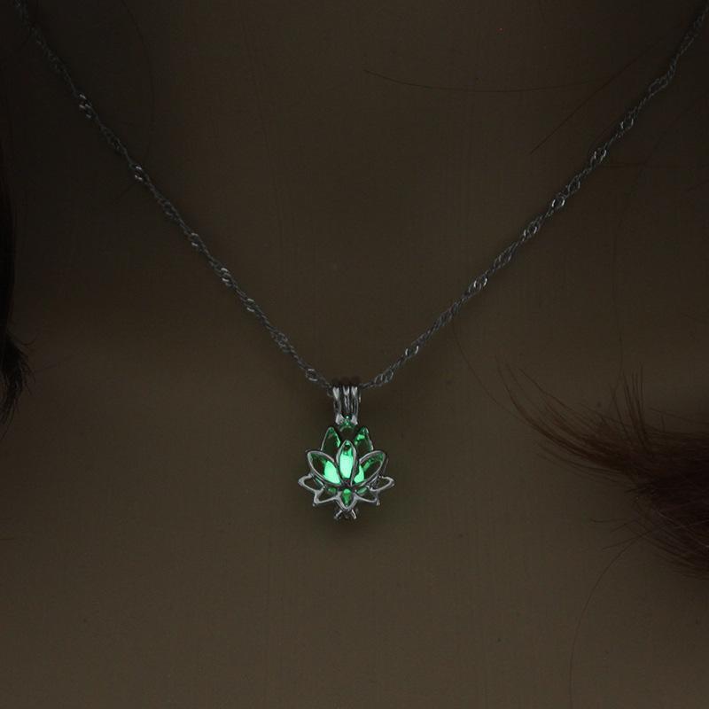 Lotus Luminous Pendant Necklace