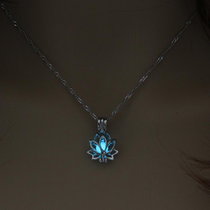 Lotus Luminous Pendant Necklace