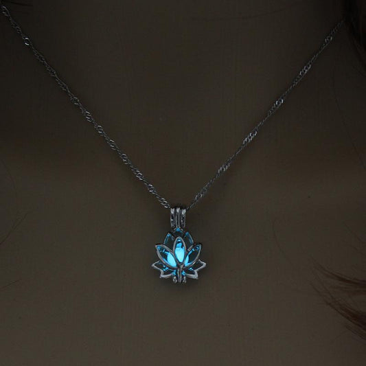 Lotus Luminous Pendant Necklace