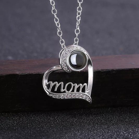 Heart Shaped Personalised Photo MOM Necklace - Titanium Steel