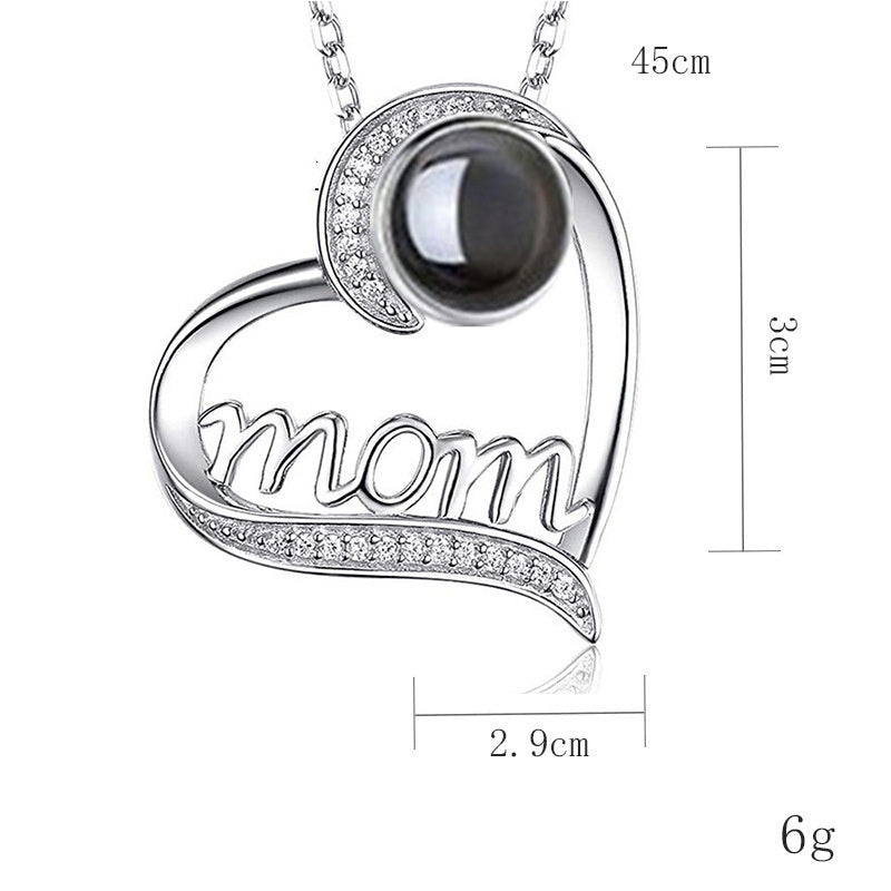 Heart Shaped Personalised Photo MOM Necklace - Titanium Steel