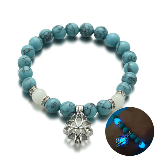 Lotus Luminous Natural Stone Bracelet