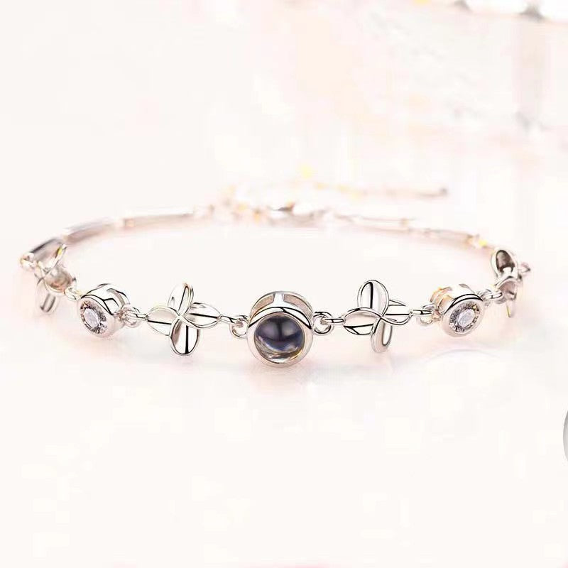 Frangipani Personalised Photo Bracelet - 925 Sterling Silver