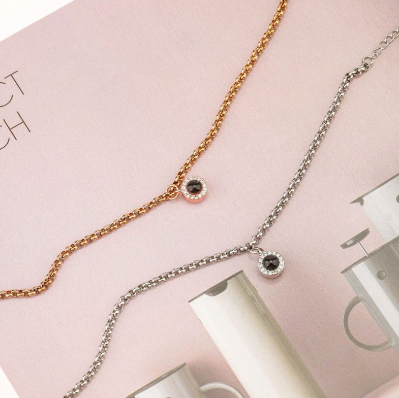 Diamante Personalised Photo Bracelet - 925 Sterling Silver - Treasured Forever