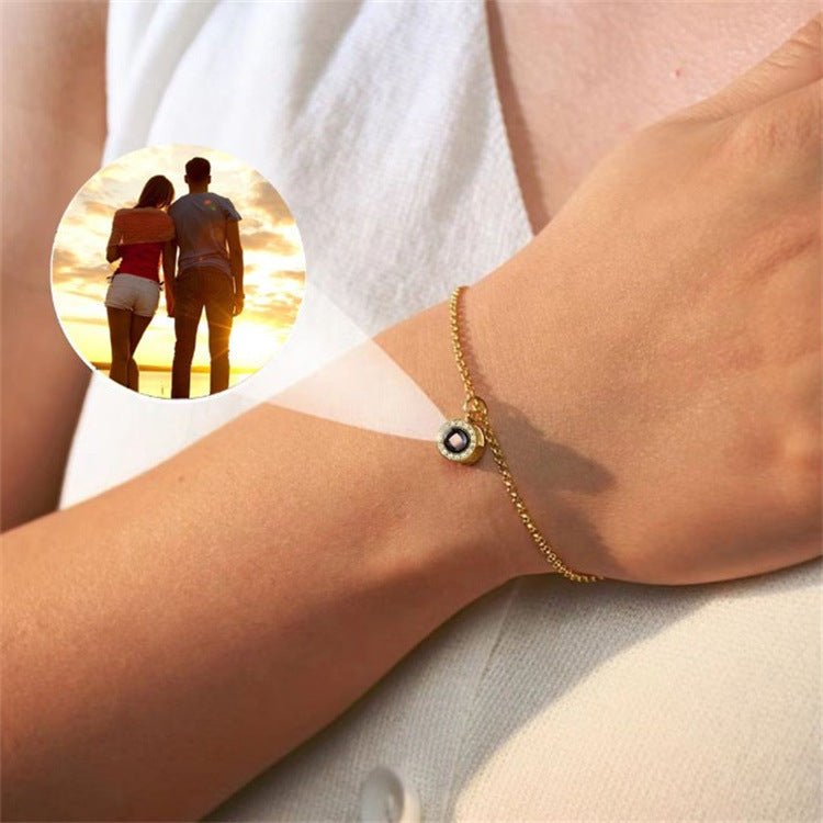 Diamante Personalised Photo Bracelet - 925 Sterling Silver - Treasured Forever