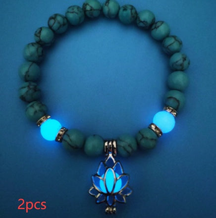 Lotus Luminous Natural Stone Bracelet